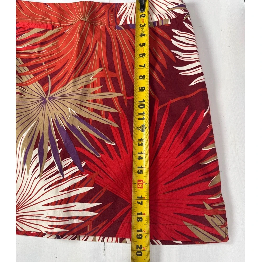 Gap Women's Hawaiian Tropical Palm Leaf Cotton Mini‎ Skirt Size 12 RN54023